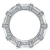 Emerald and Round Cut Halo Wedding Band in 925 Sterling Silver