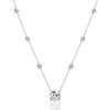 Round Cut Solitaire Pendant Necklace in Sterling Silver with Bezel Setting