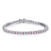 Pink Tennis Bracelet for Women - Sterling Silver, Sparkling Cubic Zirconia