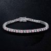 Pink Tennis Bracelet for Women - Sterling Silver, Sparkling Cubic Zirconia