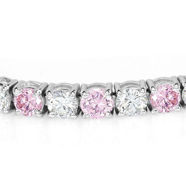 Pink Tennis Bracelet for Women - Sterling Silver, Sparkling Cubic Zirconia