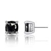 Cushion Cut Black Stud Earrings for Women - 925 Sterling Silver