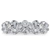 Sterling Silver Staggered Round Cut Cubic Zirconia Eternity Band Ring for Women