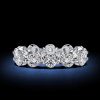 Sterling Silver Staggered Round Cut Cubic Zirconia Eternity Band Ring for Women