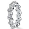 Sterling Silver Staggered Round Cut Cubic Zirconia Eternity Band Ring for Women