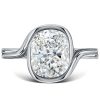 Cushion Cut Solitaire Engagement Ring in Rhodium-Plated 925 Sterling Silver (4.00 CTW)