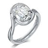 Cushion Cut Solitaire Engagement Ring in Rhodium-Plated 925 Sterling Silver (4.00 CTW)