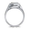 Cushion Cut Solitaire Engagement Ring in Rhodium-Plated 925 Sterling Silver (4.00 CTW)