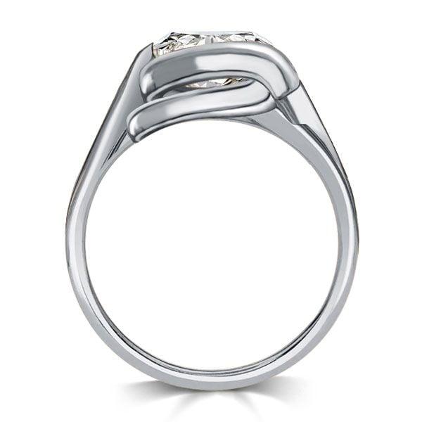 Cushion Cut Solitaire Engagement Ring in Rhodium-Plated 925 Sterling Silver (4.00 CTW)
