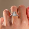 Cushion Cut Solitaire Engagement Ring in Rhodium-Plated 925 Sterling Silver (4.00 CTW)