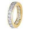 Asscher Cut Eternity Wedding Band for Women, 18K Gold Plated Sterling Silver