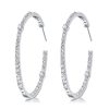 Large Round Cut Hoop Earrings for Women in 925 Sterling Silver with 1.00 CT.