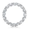 Emerald Cut Sapphire Eternity Band - Sterling Silver, 8 Carat TW