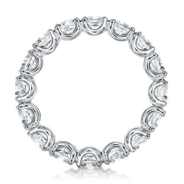 Emerald Cut Sapphire Eternity Band - Sterling Silver, 8 Carat TW