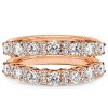 White Sapphire Round Cut Ring Enhancer - 18K Rose Gold Plated Sterling Silver