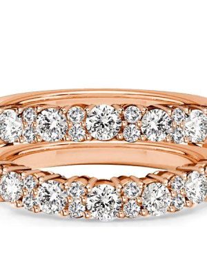 White Sapphire Round Cut Ring Enhancer - 18K Rose Gold Plated Sterling Silver