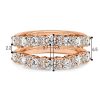 White Sapphire Round Cut Ring Enhancer - 18K Rose Gold Plated Sterling Silver