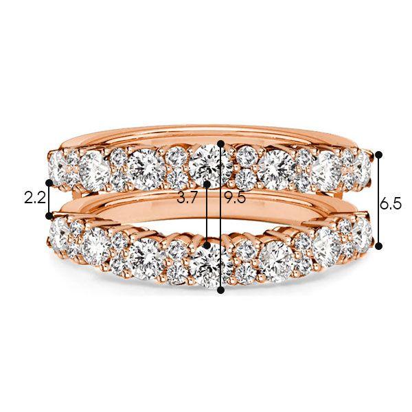 White Sapphire Round Cut Ring Enhancer - 18K Rose Gold Plated Sterling Silver