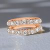 White Sapphire Round Cut Ring Enhancer - 18K Rose Gold Plated Sterling Silver