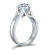 Sterling Silver Engagement Ring Set - 1.55 CT Simulated Diamond Bridal Rings