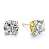 Classic 4-Prong Sapphire Stud Earrings - 18K Gold Plated Sterling Silver