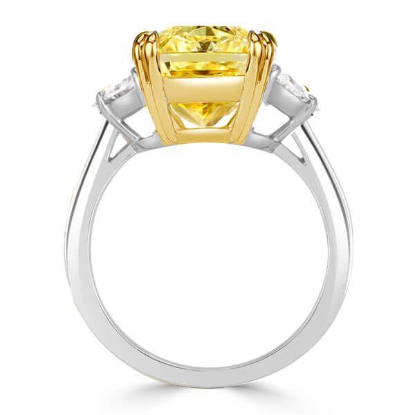 Radiant Cut Yellow Engagement Ring - Sterling Silver, Simulated Diamond