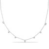 925 Sterling Silver Multi Cut Station Necklace for Women with Rhodium Finish
