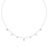 925 Sterling Silver Multi Cut Station Necklace for Women with Rhodium Finish