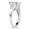 4.00 CT. Asscher Cut Engagement Ring in Rhodium Plated Sterling Silver