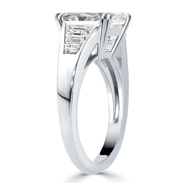 4.00 CT. Asscher Cut Engagement Ring in Rhodium Plated Sterling Silver
