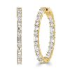 18K Gold Plated Sterling Silver Baguette Hoop Earrings for Women - 7.20 CT. TW.