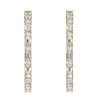 18K Gold Plated Sterling Silver Baguette Hoop Earrings for Women - 7.20 CT. TW.