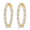 18K Gold Plated Sterling Silver Baguette Hoop Earrings for Women - 7.20 CT. TW.