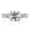 Double Prong Eternity Engagement Ring with 3.00 CT. Created White Sapphire in Sterling Silver