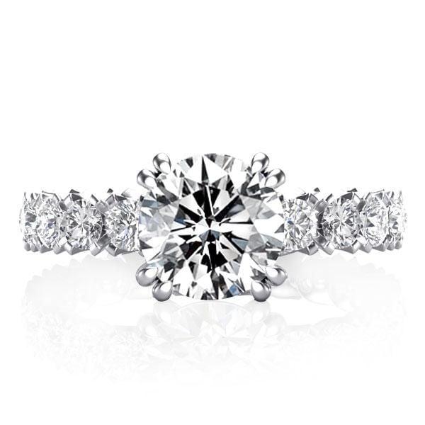 Double Prong Eternity Engagement Ring with 3.00 CT. Created White Sapphire in Sterling Silver