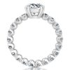 Double Prong Eternity Engagement Ring with 3.00 CT. Created White Sapphire in Sterling Silver