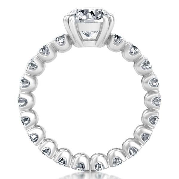 Double Prong Eternity Engagement Ring with 3.00 CT. Created White Sapphire in Sterling Silver