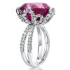 Oval Flower Engagement Ring - 925 Sterling Silver Floral Design