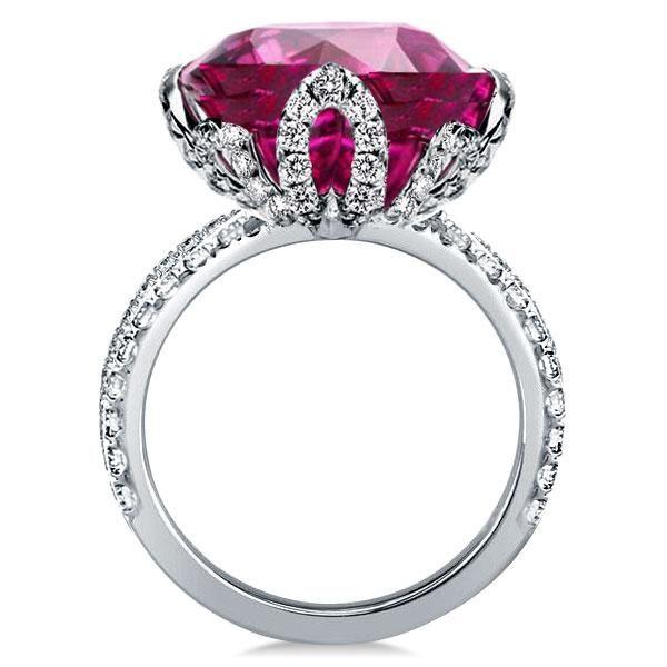 Oval Flower Engagement Ring - 925 Sterling Silver Floral Design