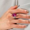 Oval Flower Engagement Ring - 925 Sterling Silver Floral Design