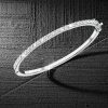 3mm Round Cut Bangle Bracelet in 925 Sterling Silver with Rhodium Finish