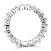 Emerald Cut Blue Topaz Bridal Ring Set in Rhodium Plated 925 Sterling Silver