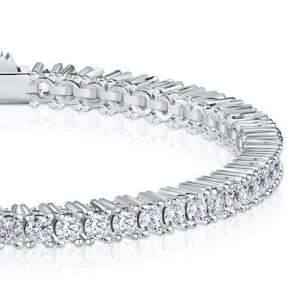 Personalized Initial Tennis Bracelet | 3mm Round Cut Cubic Zirconia | 925 Sterling Silver