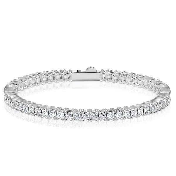 Personalized Initial Tennis Bracelet | 3mm Round Cut Cubic Zirconia | 925 Sterling Silver