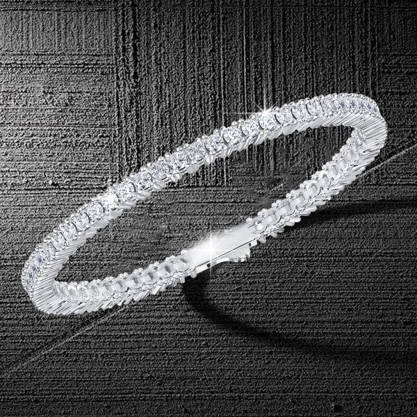 Personalized Initial Tennis Bracelet | 3mm Round Cut Cubic Zirconia | 925 Sterling Silver