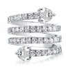 Sterling Silver Multi-Row Spiral Engagement Ring with Cubic Zirconia
