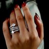 Sterling Silver Multi-Row Spiral Engagement Ring with Cubic Zirconia