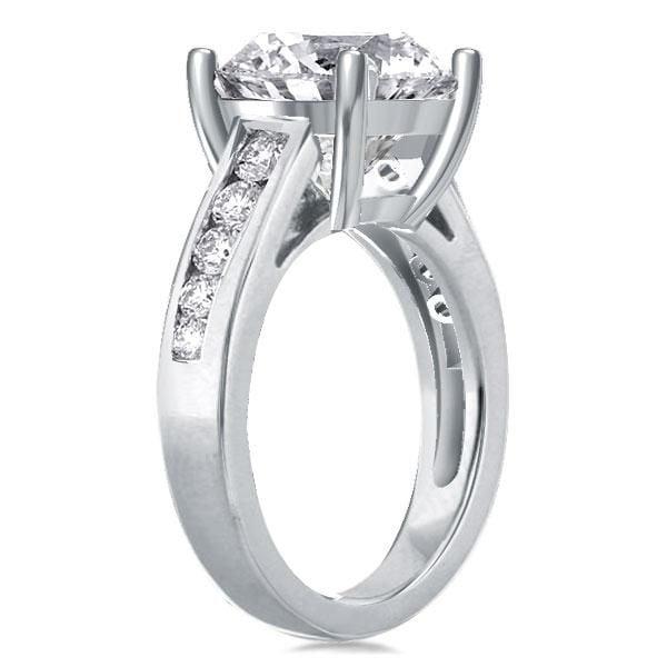 Sterling Silver Round Cut Channel Setting Bridal Wedding Set 4.75 CTW