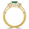 Emerald Cut Engagement Ring - Vintage Halo Promise Ring - 18K Gold Plated Sterling Silver