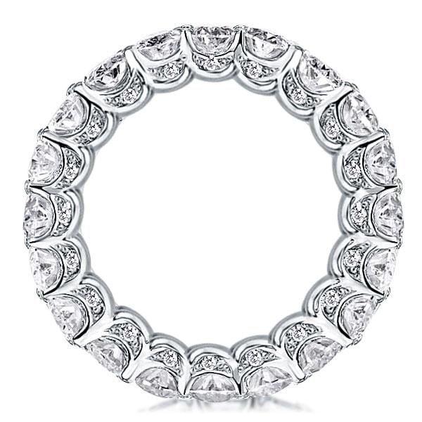 Classic Emerald Cut Eternity Wedding Band in Sterling Silver